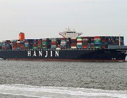 HANJIN GOLD - 366m (ex) [IMO:9502960] Containerschiff (Container ship) Neuer Name: MSC RUBY Neuaufnahme: 2015-10-05 Baujahr: 2013 | DWT: 140900t | Breite: 48m | Tiefgang: 15,5m |...