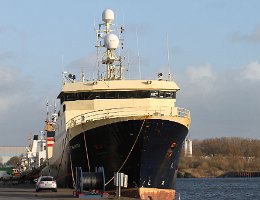 ARCTIC WARRIOR - 56m (ex) [IMO:8709834] Trawler (Fishing vessel) Neuer Name: OLGA Aufnahme: 2015-03-30 Baujahr: 1988 | DWT: 770t | Breite: 13m