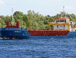 SCHILLIG - 86m [IMO:9505405] Frachtschiff (General Cargo) Aufnahme: 2016-08-08 Baujahr: 2012 | DWT: 3194t | Breite: 12,40m | Tiefgang: 5,30m Maschinenleistung: 2006 KW |...