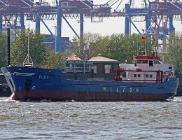 PLUTO - 83m [IMO:8518340] Frachtschiff (General Cargo) Aufnahme: 2016-05-06 Baujahr: 1984 | DWT: 1762t | Breite: 11m | Tiefgang: 5,00m Maschinenleistung: 1191 KW |...