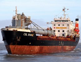 CSL RHINE - 118m [IMO:8008450] Massengutfrachter (Bulk Carrier) Neuaufnahme: 2018-12-30 (2015-10-05) Baujahr: 1983 | DWT: 10110t | Breite: 20,54m | Tiefgang: 8,48m...