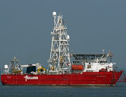 BUCENTAUR - 77m (+) [IMO:8112548] Bohrschiff (Drill Ship) Aufnahme: 2017-03-16 (+) (verschrottet/scrapped) Baujahr: 1983 | DWT: 2200t | Breite: 16,82m | Tiefgang: 5,56m...