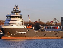 OLYMPIC ELECTRA - 80m [IMO:9547415] Versorgungsschiff (Offshore Supply Ship) Aufnahme:2016-11-25 Baujahr: 2011 | DWT: 3000t | Breite: 16,41m | Tiefgang: 6,2m