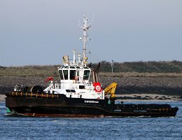 EXPERIENCE - 28m [IMO:9668037] Hafenschlepper (Tug) Neuaufnahme: 2019-10-30 (2018-02-23) Baujahr: 2015 | Bullard pull: 62t | Breite: 10m Maschinenleistung: 3680 KW |...