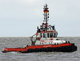 MTS VANQUISH - 29m [IMO:9559573] Schlepper (Tug) Aufnahme: 2017-04-11 Baujahr: 2012 | Bollard pull: 68t | Breite: 9,00m | Tiefgang: 4,40m Maschinenleistung: 3542 KW |...