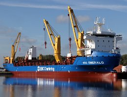 BBC EMERALD - 153m [IMO:9504750] Schwerlastschiff (Heavy Load Vessel) Aufnahme: 2018-07-04 Baujahr: 2013 | DWT: 14371t | Breite: 23m | Tiefgang: 9,10m Maschinenleistung: 6090 KW |...